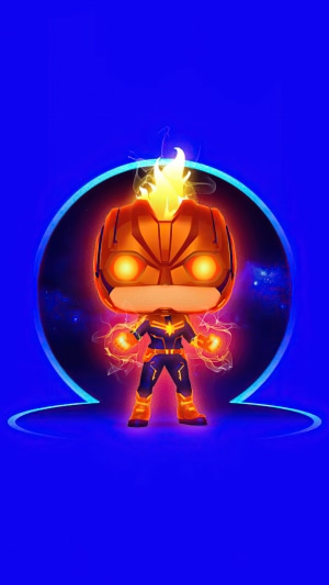 Captain Marvel Funko Pop with fire effects