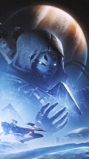 Guardian from Destiny 2 with a planet in the background