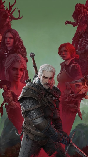 Geralt and characters from The Witcher 4K