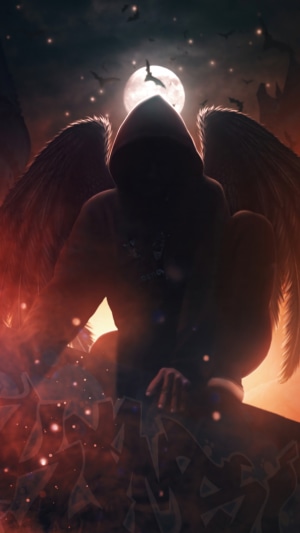 Anonymous Angel in Hoodie with Wings