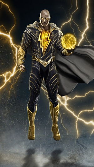 Black Adam with lightning