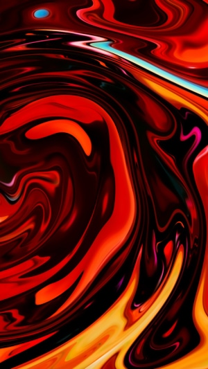 Abstract digital art with red and black swirls