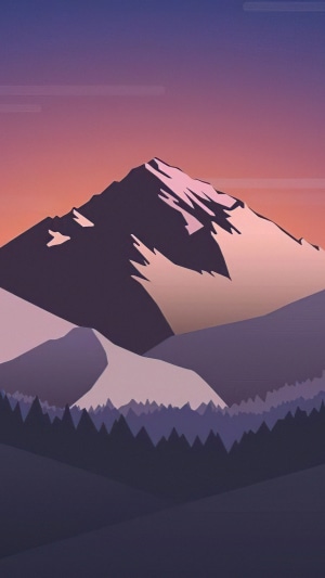 Minimalist mountain landscape at sunset 4K