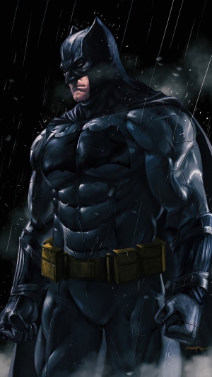 Batman in the Rain Artwork 4K
