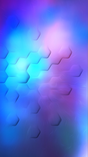 Abstract digital art with hexagons and colorful gradients