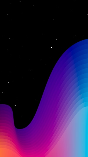 Abstract digital art with colorful waves and stars