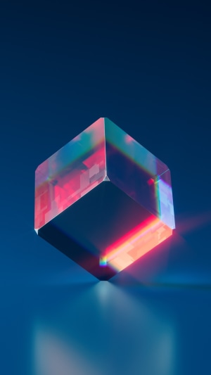 3D cube with light refraction