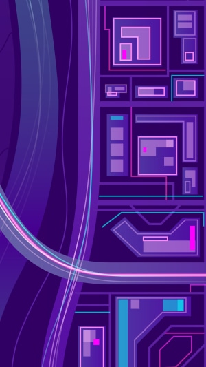 Abstract digital art with purple and pink geometric shapes