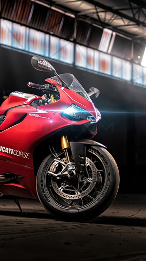 Red Ducati Panigale Corse Motorcycle