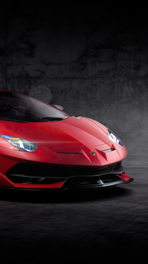 Red Lamborghini Aventador SVJ 4K