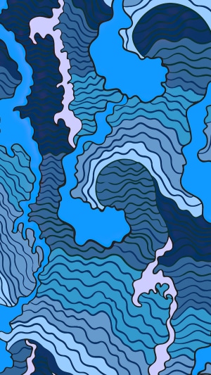 Abstract blue wavy lines texture artwork