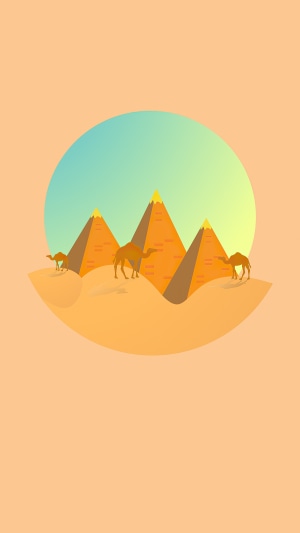 Minimalist Egyptian Pyramids and Camels 4K