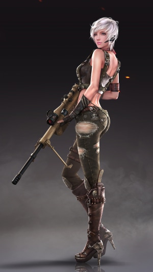 Female sniper with rifle from PlayerUnknown's Battlegrounds
