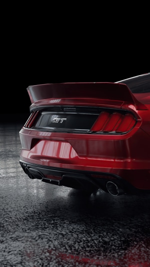 Red Ford Mustang GT rear view 4K
