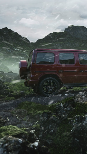 Mercedes G Class SUV on a mountain road