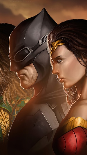 Batman and Wonder Woman from Justice League artwork
