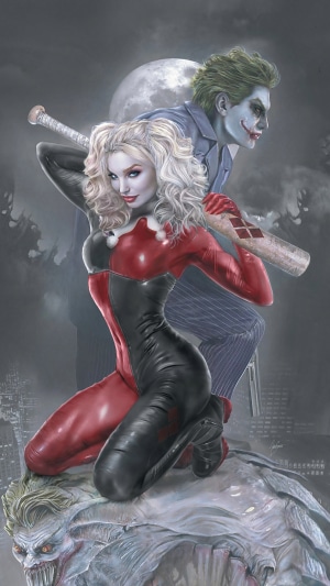 Harley Quinn and Joker artwork 4K