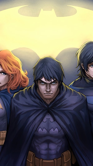 Batman, Batgirl, and Robin Artwork