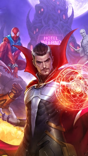 Doctor Strange and Spider-Man from Marvel Future Fight
