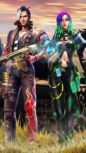 Characters from Garena Free Fire 4K