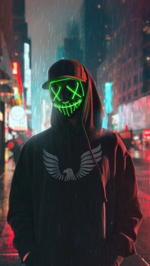 mask, hoodie, artist, artwork, digital art, hd, 4k, HD Wallpaper | Rare ...