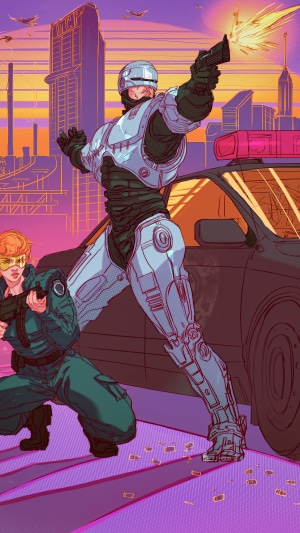 RoboCop and Officer Lewis in action