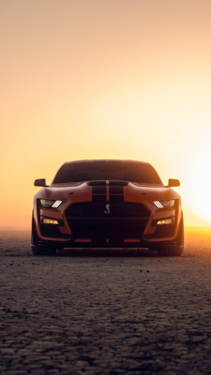 Orange Ford Mustang Shelby GT500 4K