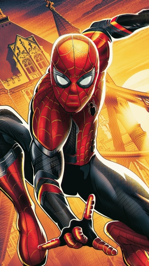 Spider-Man in a red and black suit