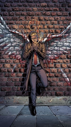 John Constantine with bloody angel wings