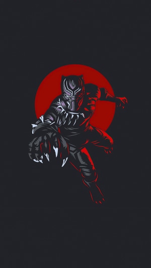 Black Panther artwork with red circle
