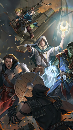 Pathfinder: Kingmaker characters in battle