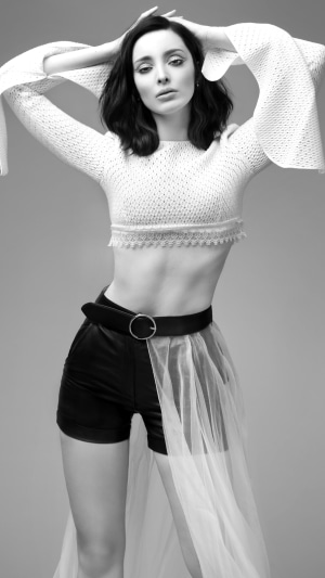 Emma Dumont in monochrome