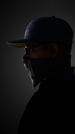 Man from Watch Dogs 2 wearing a mask and cap