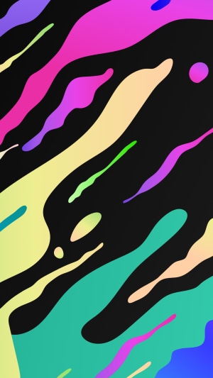 Abstract colorful shapes on black background