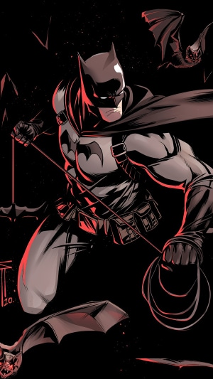 Batman with bats and grappling hook