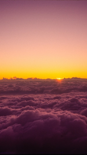 Sunset over clouds, Mount Fuji 4K