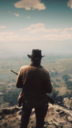 Man with rifle in Red Dead Redemption 2 4K