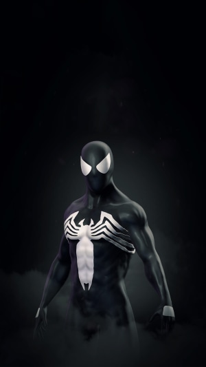 Spider-Man in Black Suit Artwork 4K