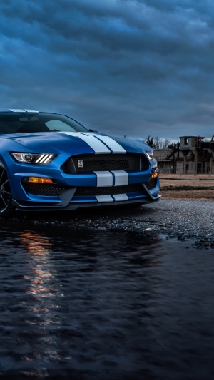 Blue Ford Mustang GT 4K