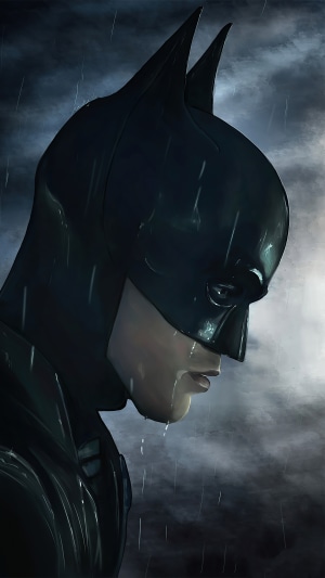 The Batman artwork in the rain