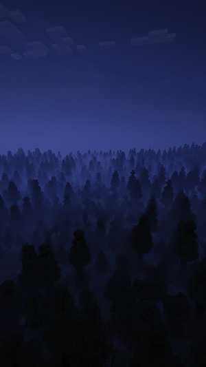 Minecraft forest at dusk 4K