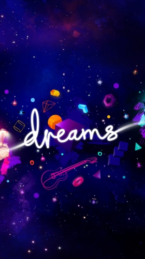 Dreams video game logo with abstract shapes
