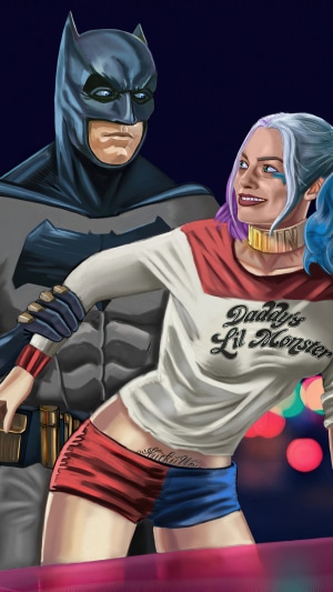 Batman and Harley Quinn artwork 4K