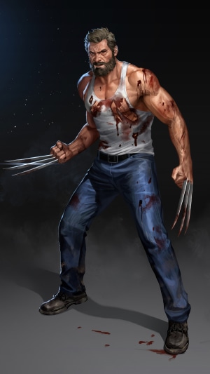 Wolverine artwork with adamantium claws