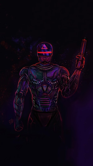 RoboCop artwork with gun