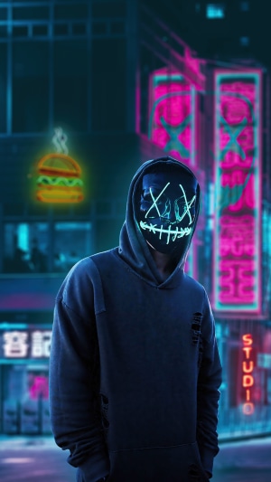 mask, hoodie, artist, artwork, digital art, hd, 4k, HD Wallpaper | Rare ...