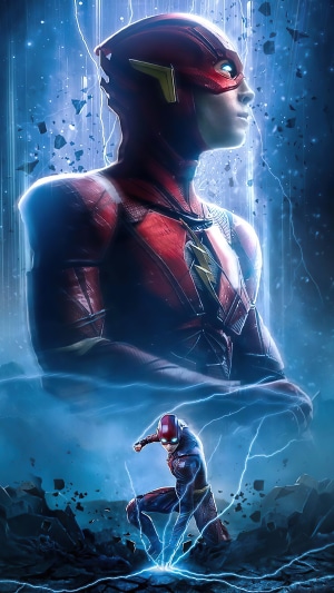 The Flash from Justice League artwork 4K