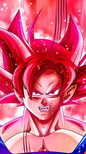 Goku from Dragon Ball Super in Super Saiyan God form