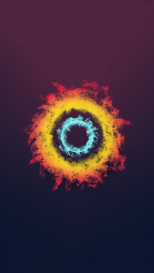 Abstract fire and ice rings 4K