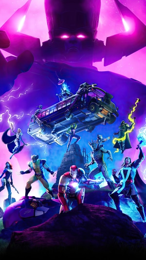 Fortnite Season 4 Marvel Characters and Galactus